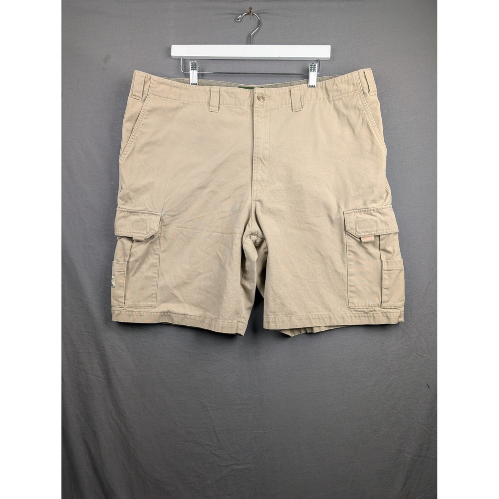 Eddie Bauer‎ Mens Khaki Tan Cotton Canvas Cargo Shorts Size 42